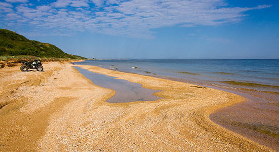 Пляж Азовского моря Фото пляжа Азовского моря